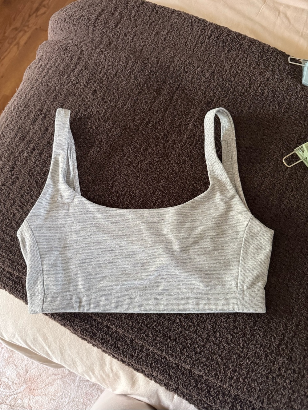 Outdoor Voices Light Heather Gray sports bra